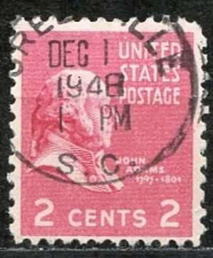 z vendido USA 1938 Scott 806 Sello º Presidente John Adams (1797-1804) Etats Unis Estados Unidos Timbre utilisé usado 